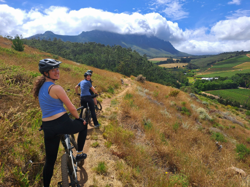 beautiful views of Stellenbosch from the MTB trail